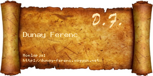 Dunay Ferenc névjegykártya