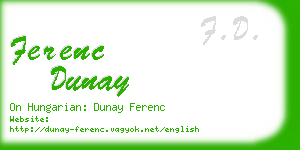 ferenc dunay business card